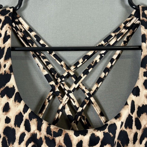 Victoria's Secret Sports Bra Minimal Support Leopard Strappy Cross Back Large - Picture 4 of 13